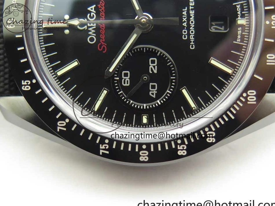1229 Premium Speedmaster “Dark Side of The Moon” Real Ceramic OMF 1:1 Best Edition on Nylon Strap A 7977